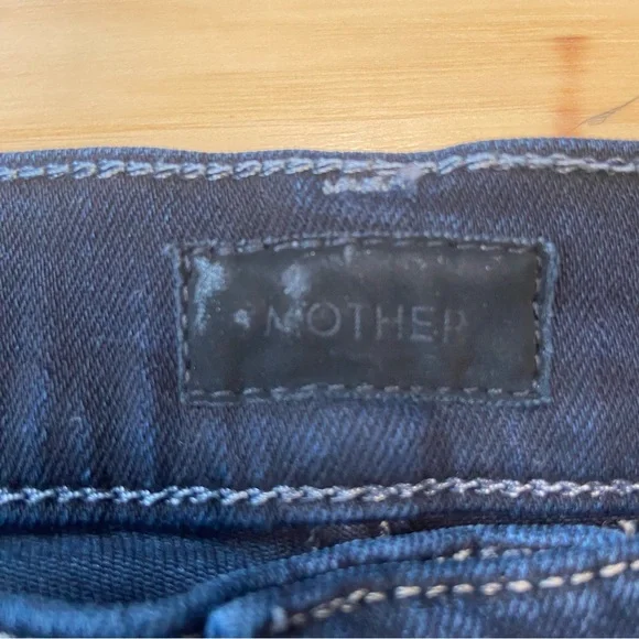 Mother The Stunner Zip Two Step Fray Jeans Womens Sz 25 Reg Dark Wash Mid Rise - Picture 8 of 11